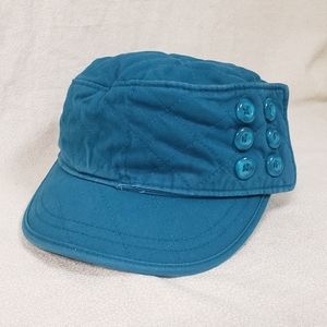 Children's Place Hat, Blue cheetah/leopard, ages 4-6, Cadet Cap, Teal